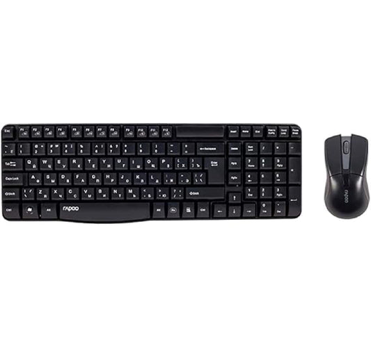 Rapoo Wireless Keyboard with Mouse, Black, X1800S Pro