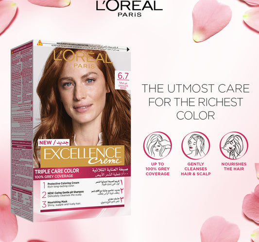 L'Oreal Paris Excellence Creme Color 6.7 Chocolate Brown 1 pkt