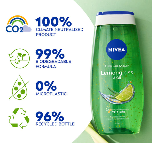 Nivea Lemongrass & Oil Shower Gel Caring Oil Pearls Lemongrass Scent 250 ml