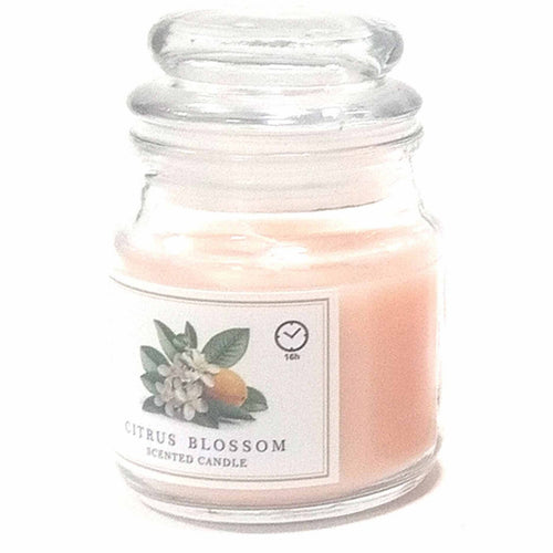 Maple Leaf Scented Glass Jar Candle with Lid 380gm Orange Citrus Blossom