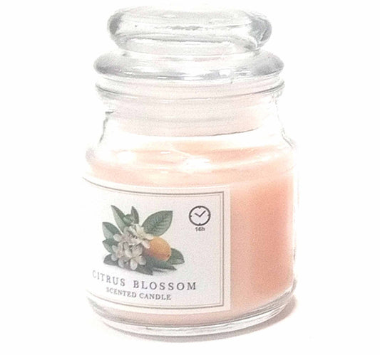 Maple Leaf Scented Glass Jar Candle with Lid 380gm Orange Citrus Blossom