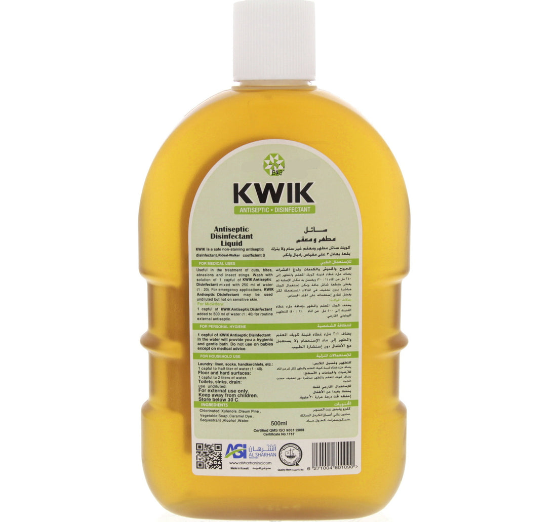 Kwik Antiseptic Disinfectant Anti Bacterial Liquid 500 ml