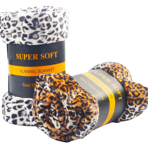 Super Soft Flannel Blanket Printed 150 x 200cm Assorted