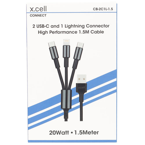 X.Cell 3 In 1 Cable 2C1L-1.5 Meter Lulu Hypermarket