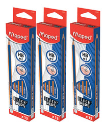 Maped Black Pep HB Pencil 12's 3Pack