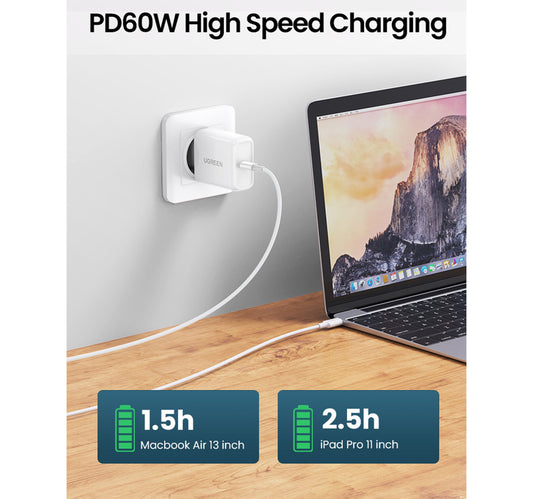 Ugreen USB-C to USB-C Cable, 2 m, White, 60520