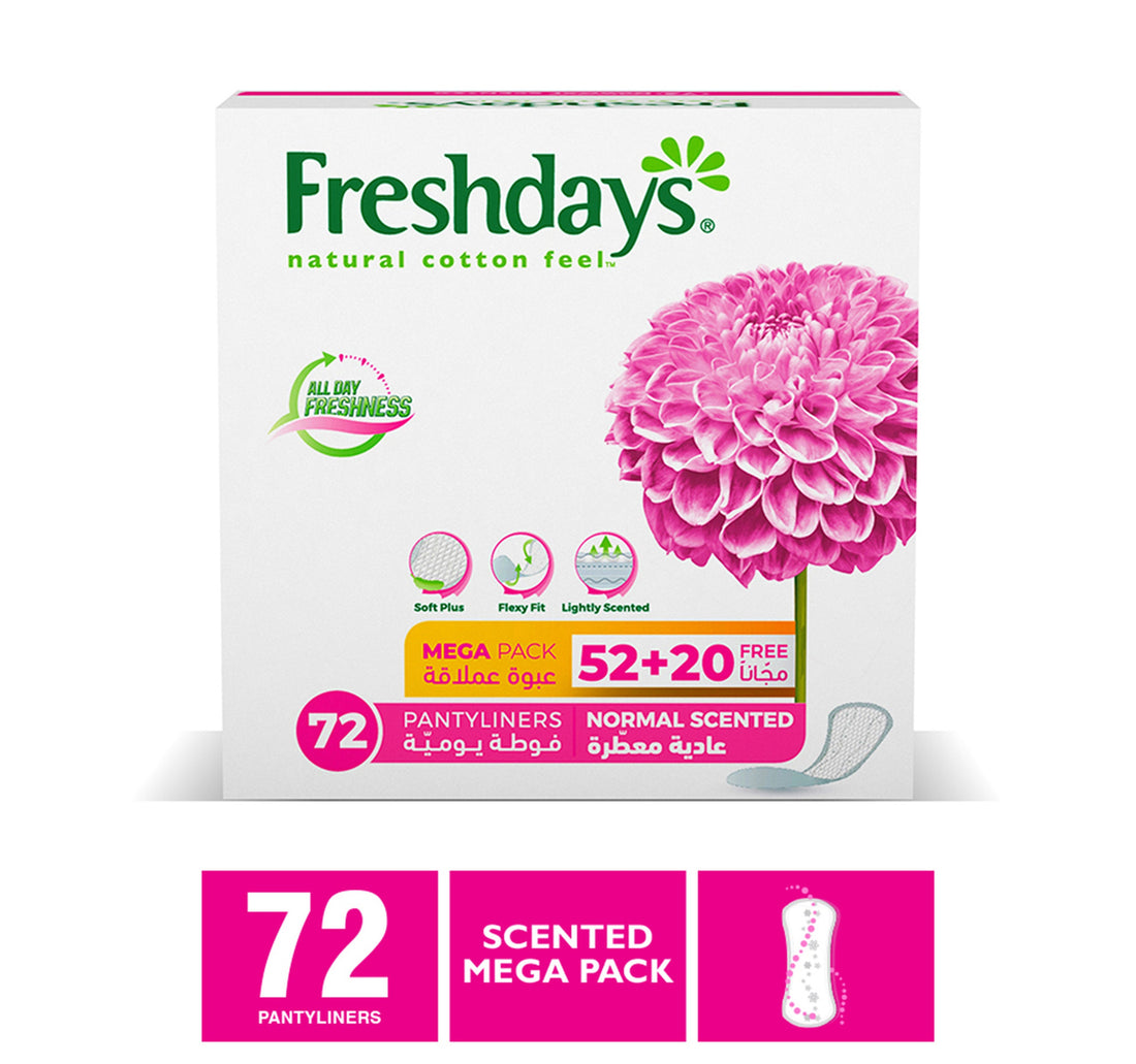 فوط صحية يومية سانيتا فريش دايز معطرة، 52 قطعة + 20 قطعة