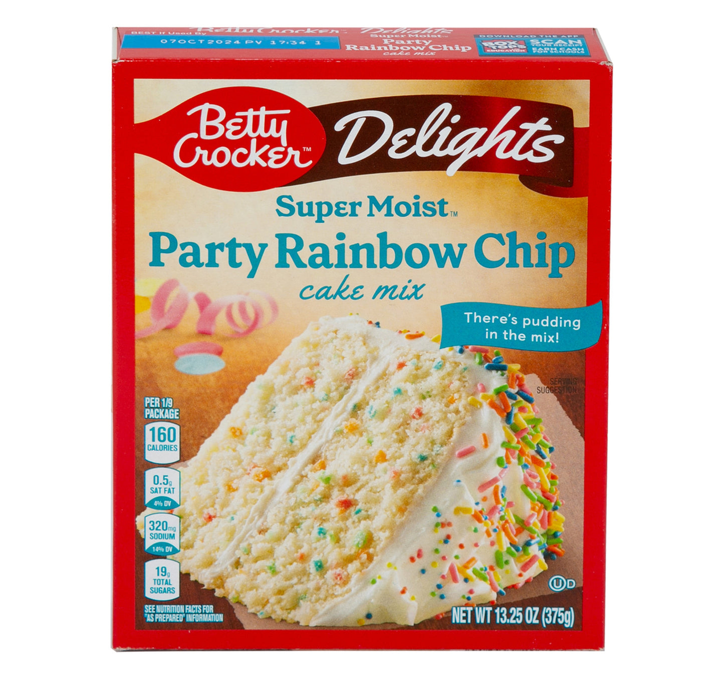 Betty Crocker Delights Super Moist Party Rainbow Chip Cake Mix 375 g