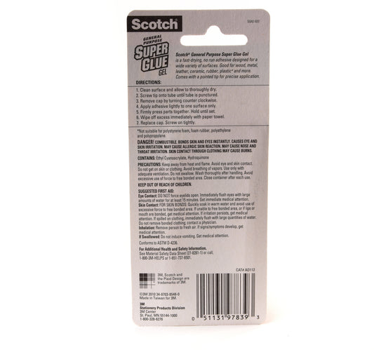 3M Scotch Super Glue Gel 2 x 2g