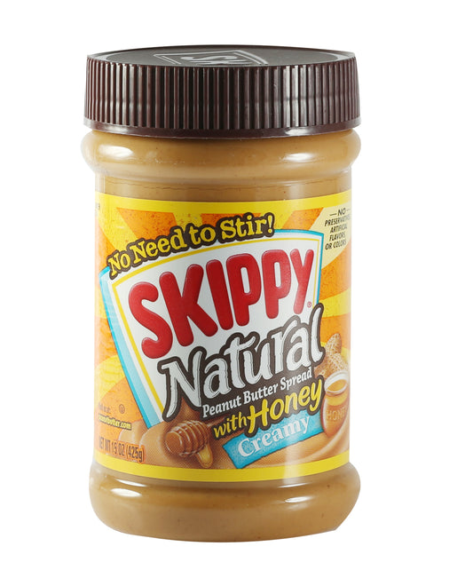 زبدة الفول السوداني الطبيعية من سكيبي مع العسل خالية من الغلوتين 425 جم