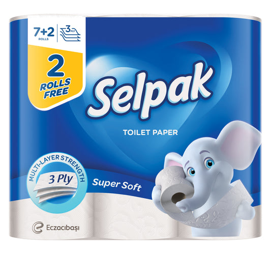 Selpak Super Soft Toilet Paper 3ply 7+2 Rolls