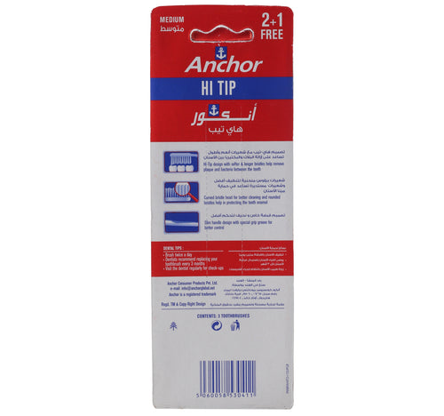 Anchor Toothbrush Hi Top Medium 3 pcs