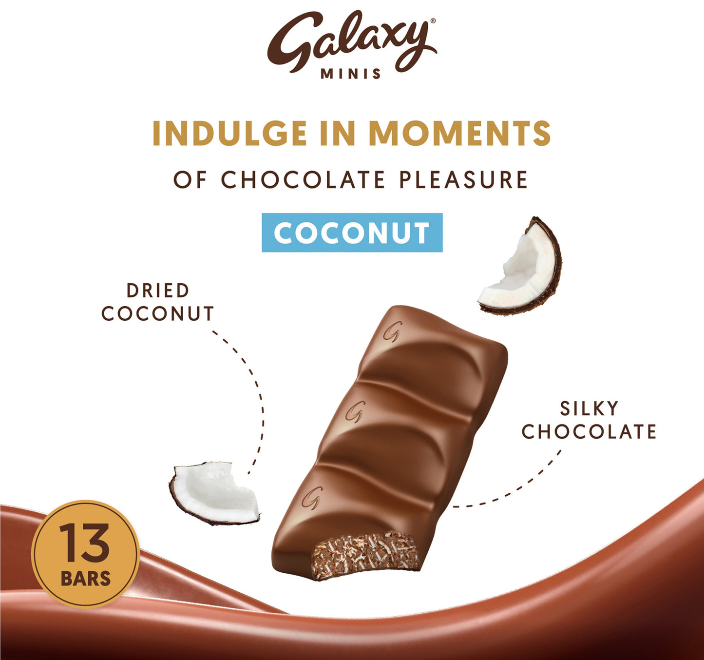Galaxy Minis Choco & Coconut Chocolate Bar 13 pcs 162.5 g
