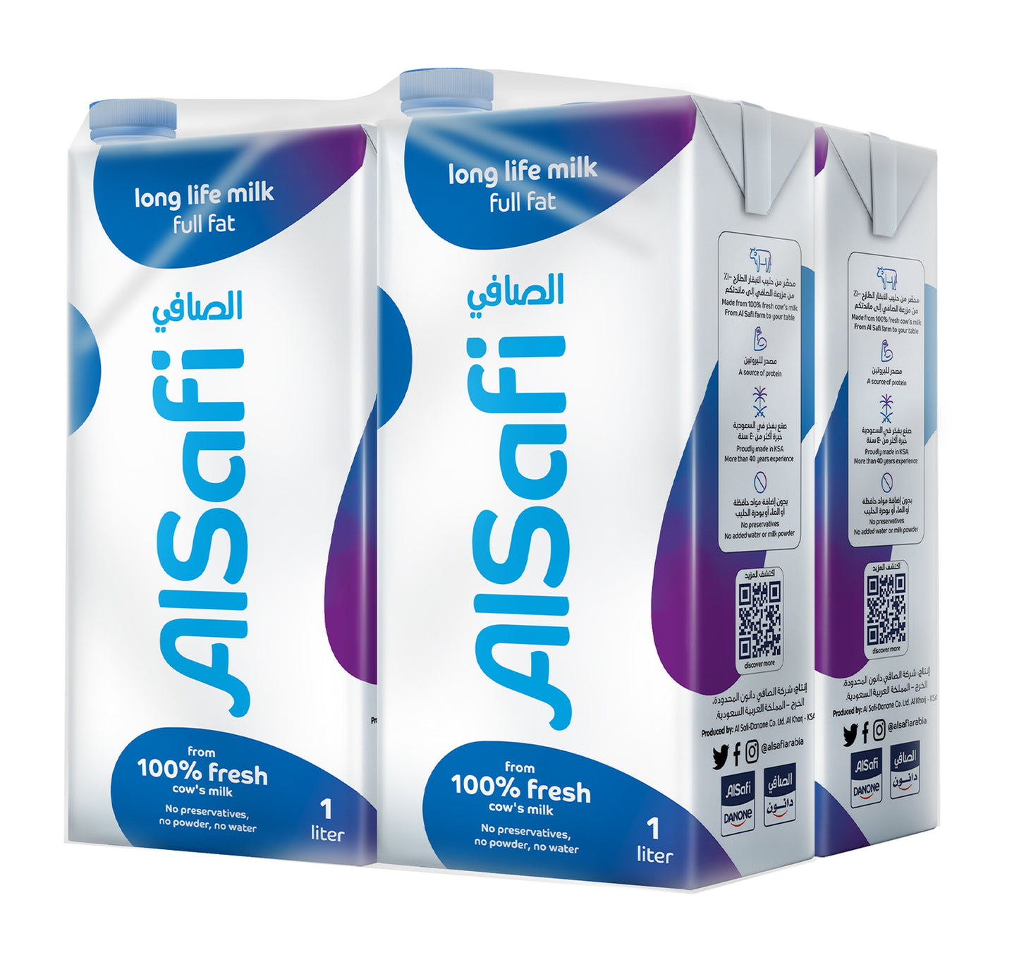 Al Safi UHT Milk Full Fat 4 x 1 Litre