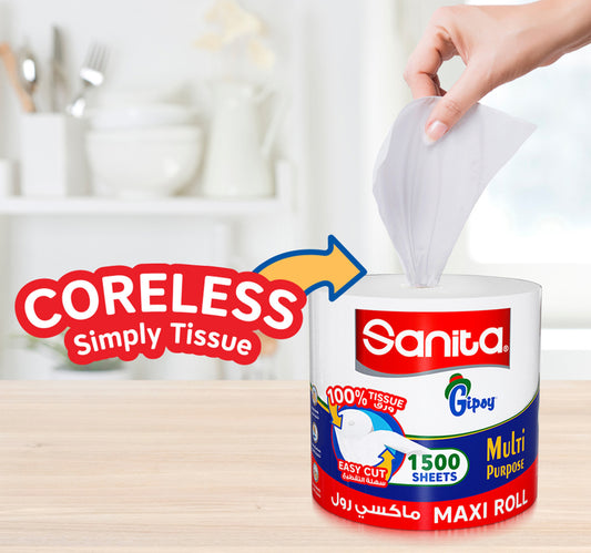 Sanita Gipsy Multi Purpose Maxi Roll Tissue 1500 Sheets