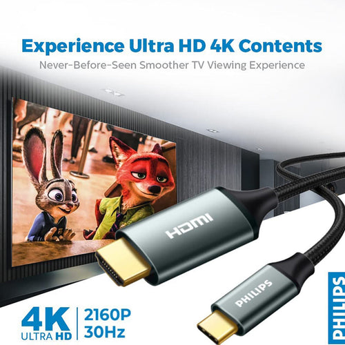 Philips Type C to HDMI Cable SWV5430/10 1.5M,Black
