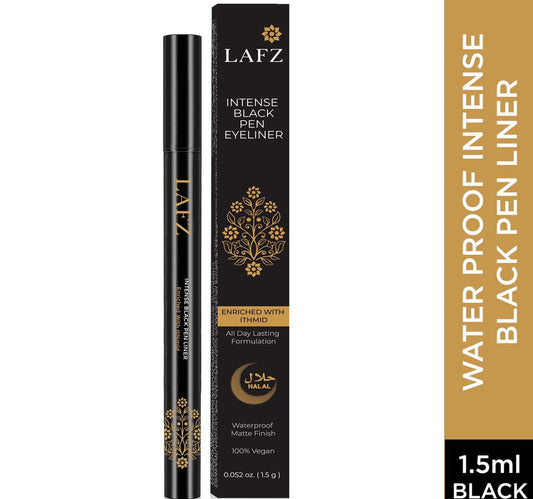 Lafz Waterproof Intense Black Pen Eye Liner, Black, 1.5 ml