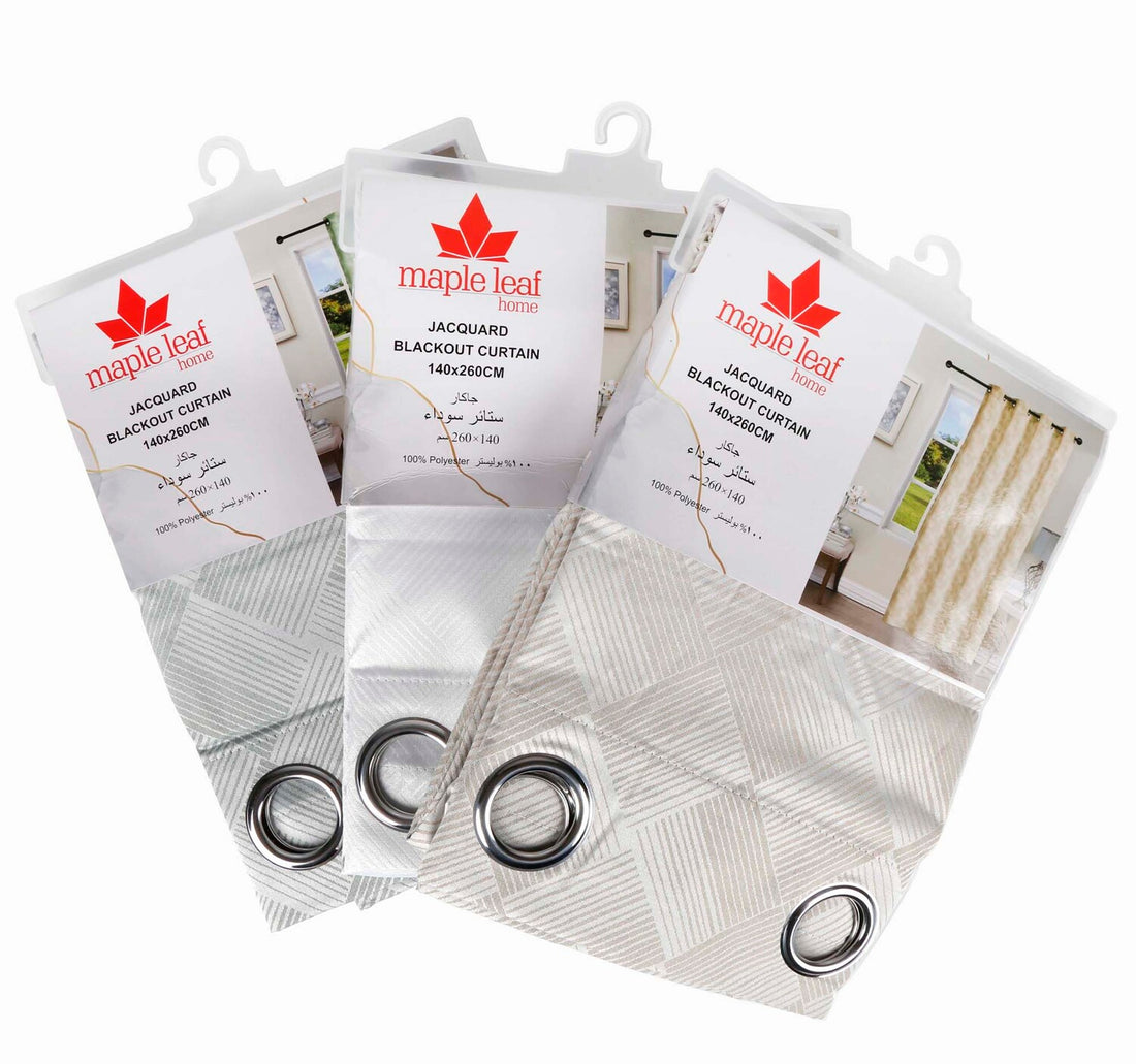 Maple Leaf Window Curtain Blackout 140x260cm Assorted per pc