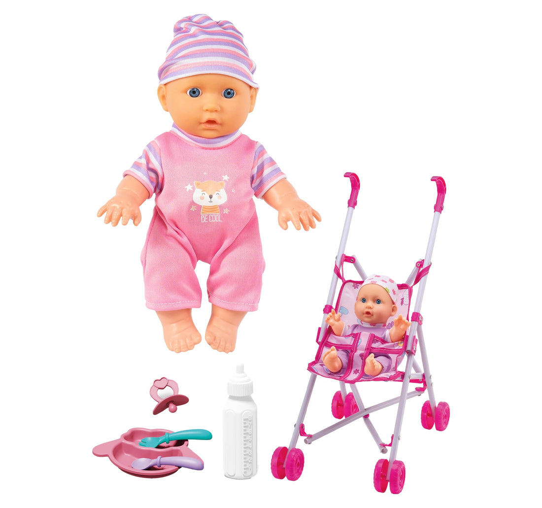 Fabiola Doll with Stroller, 12 inches, BB-1208