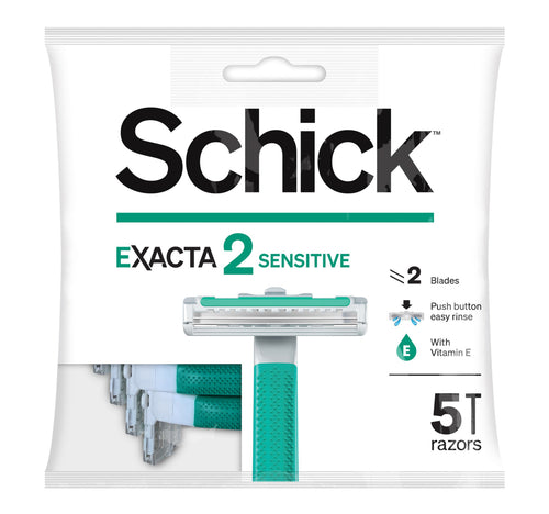 Schick Exacta 2 Sensitive Razors Green 5+2