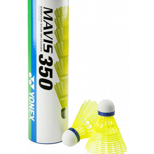 Yonex Mavis 350 Slow Speed Shuttlecock, 6 Pieces, Yellow