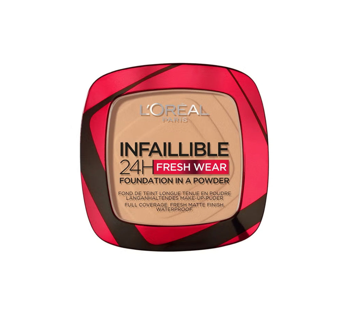 L'Oreal Paris Infaillible 24H Fresh Wear Foundation in a Powder, 250-Radiant Sand