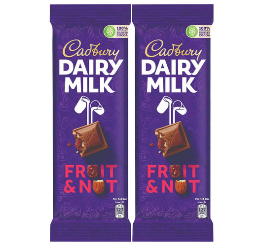 Cadbury Dairy Milk Fruit & Nut Chocolate Bar Value Pack 2 x 95 g