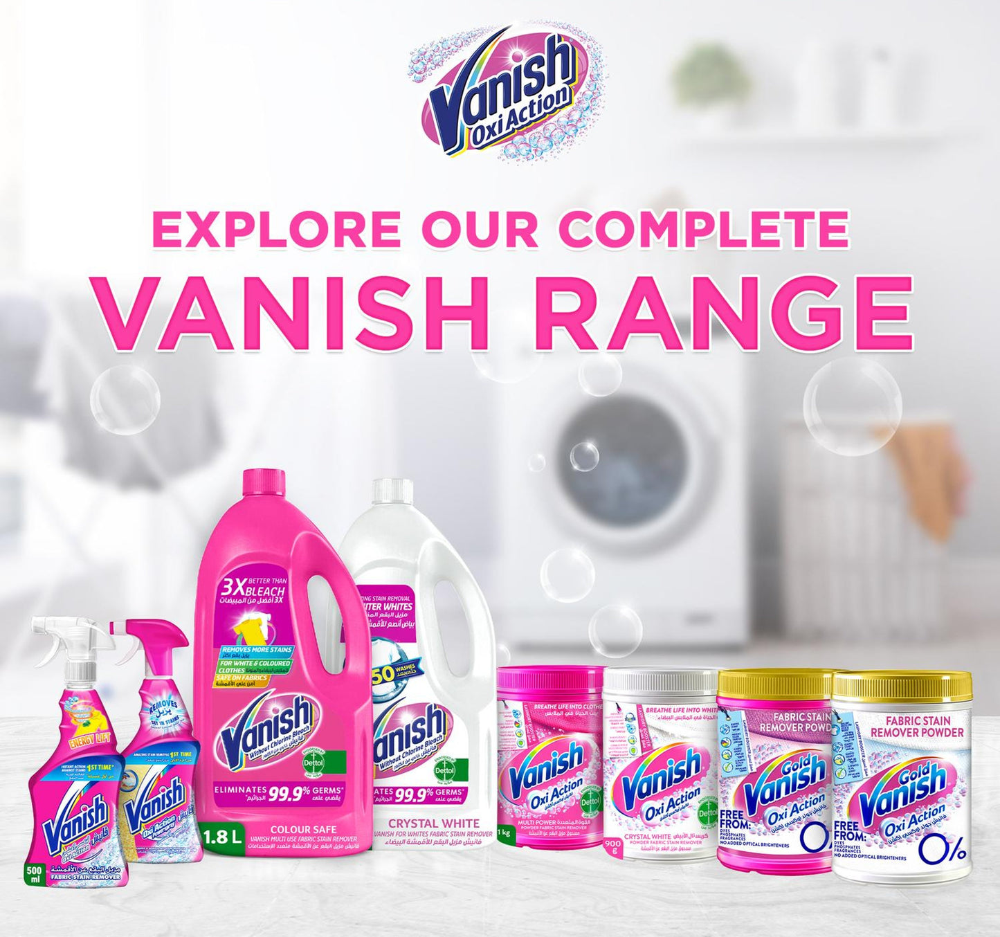 Vanish Gold Vanish Oxi Action Stain Remover Powder White Clothes 900 g