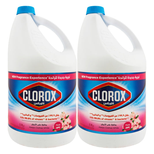 كلوركس مبيض برائحة الزهور عبوة اقتصادية ٢ × ٣.٧٨ لتر