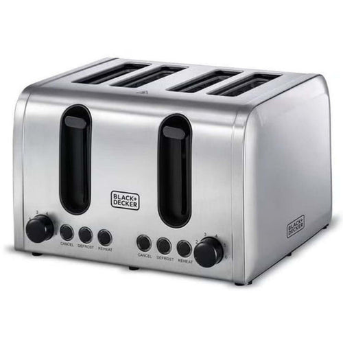 Black+Decker 4 Slice Toaster, 2100 W, Stainless Steel, ET444-B5