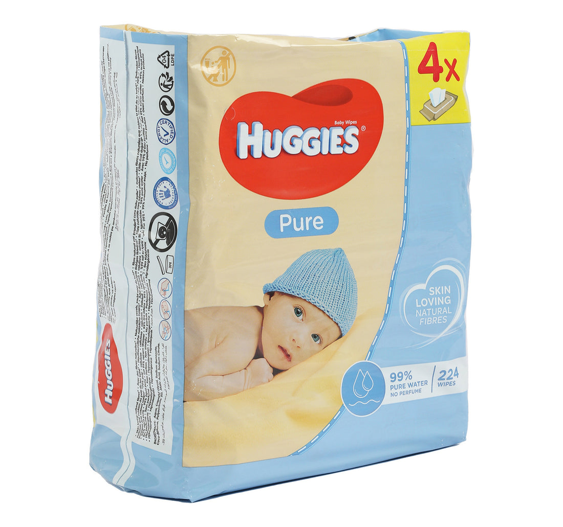 Huggies Baby Wipes Pure 4 x 56 pcs