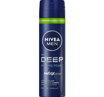 Nivea Men DEEP Shaving Foam Smooth Shave with Antibacterial Black Carbon & Ultra Glide Technology 200 ml