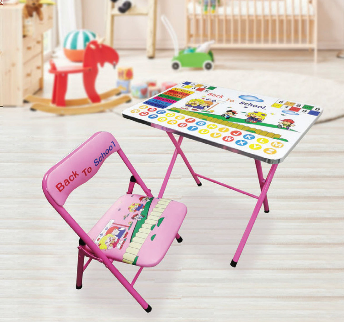 Maple Leaf Home Study Table + Chair KT003-A Pink