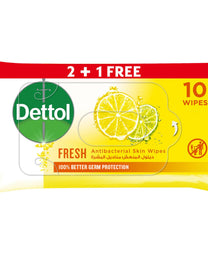 Dettol Fresh Antibacterial Skin Wipes 3 x 10 pcs