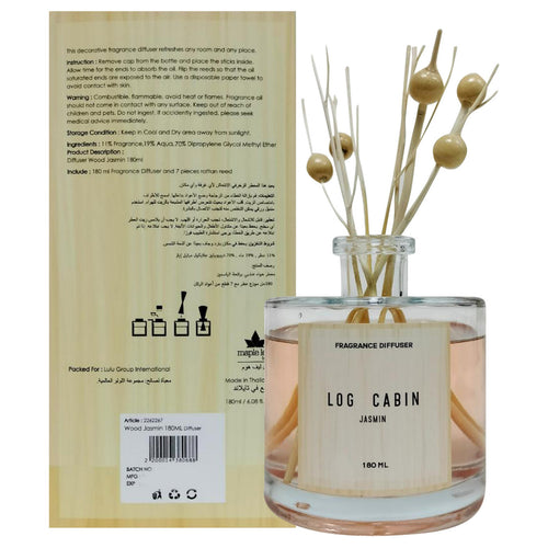Maple Leaf Home Wood Jasmine Fragrance Oil Diffuser, 180 ml