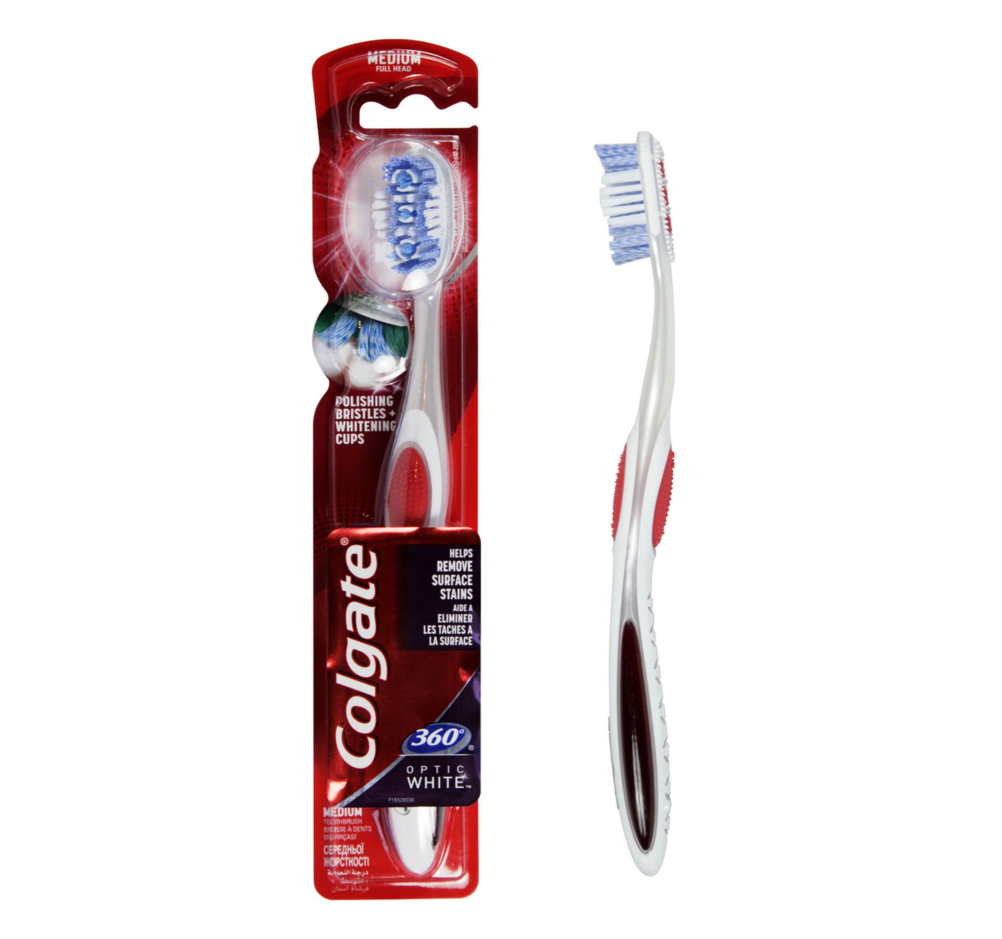 Colgate 360 Optic Whitening Medium Toothbrush Assorted Colour 1 pc