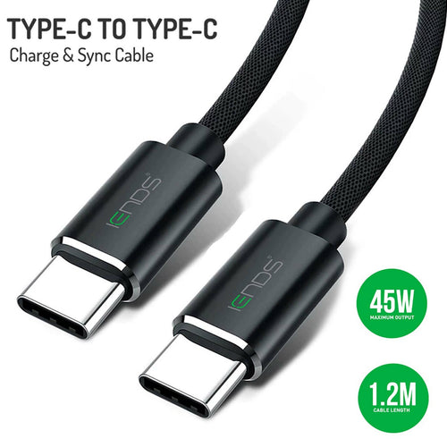 Iends Dual Type-C Charge and Sync Cable CA588, Black