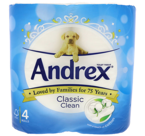 Andrex Classic Clean Tissue Roll 4 pcs