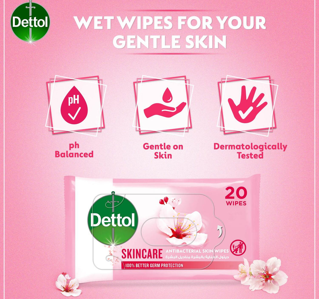 Dettol Antibacterial Wipes Skincare 20pcs