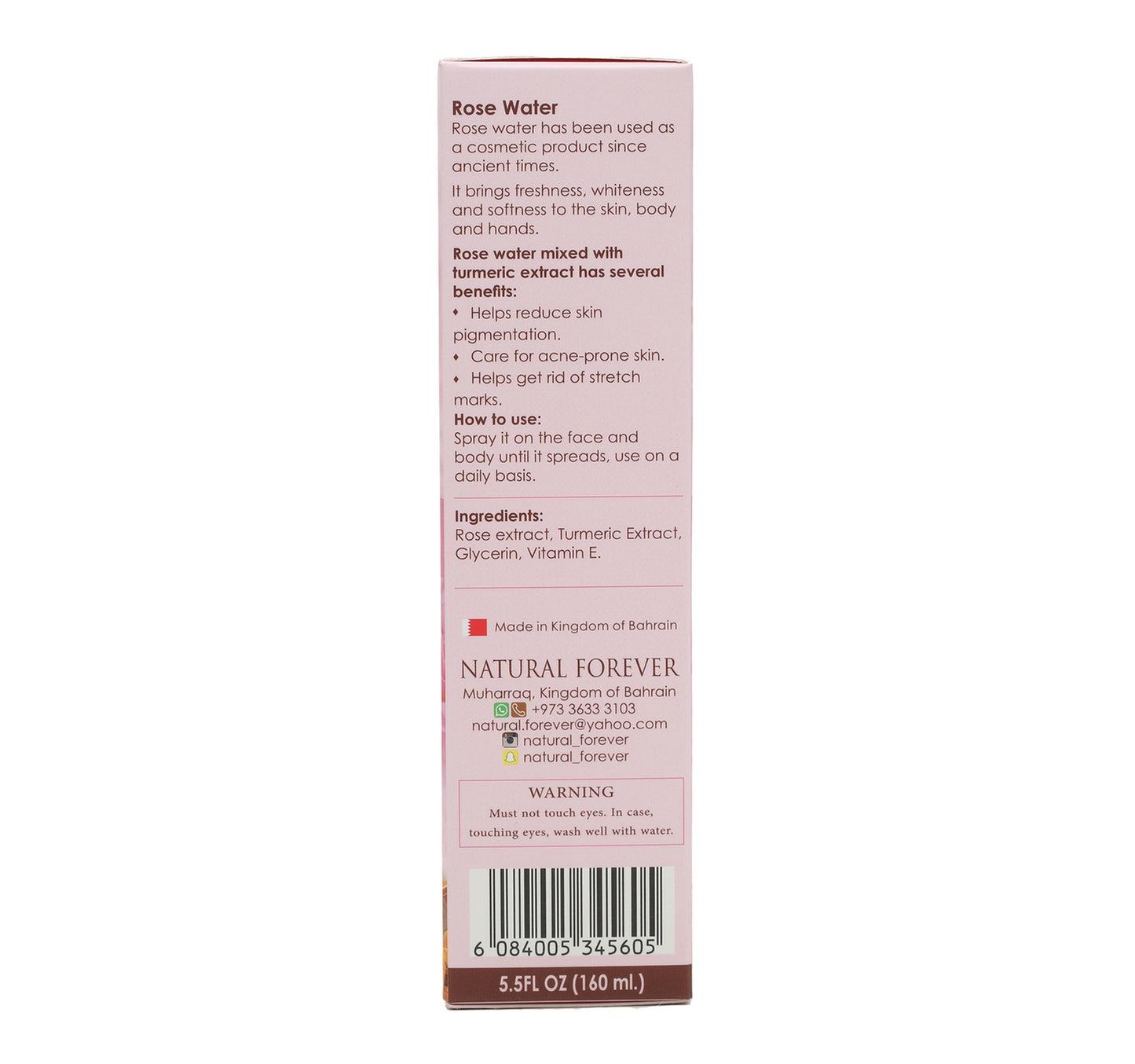 Natural Forever Facial Cleanser Rose Water With Turmeric 160 ml