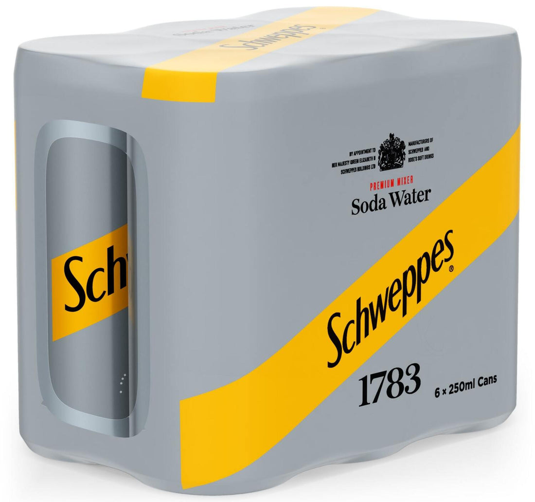Schweppes Premium Mixer Soda Water 6 x 250 ml