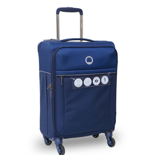 Delsey Brochant 4 Wheel Soft Trolley, 55 cm, Blue
