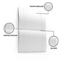 Classmate Exercise Book Centre Stapled 240x180mm 56-GSM Maths Ruled 100 Pages Assorted