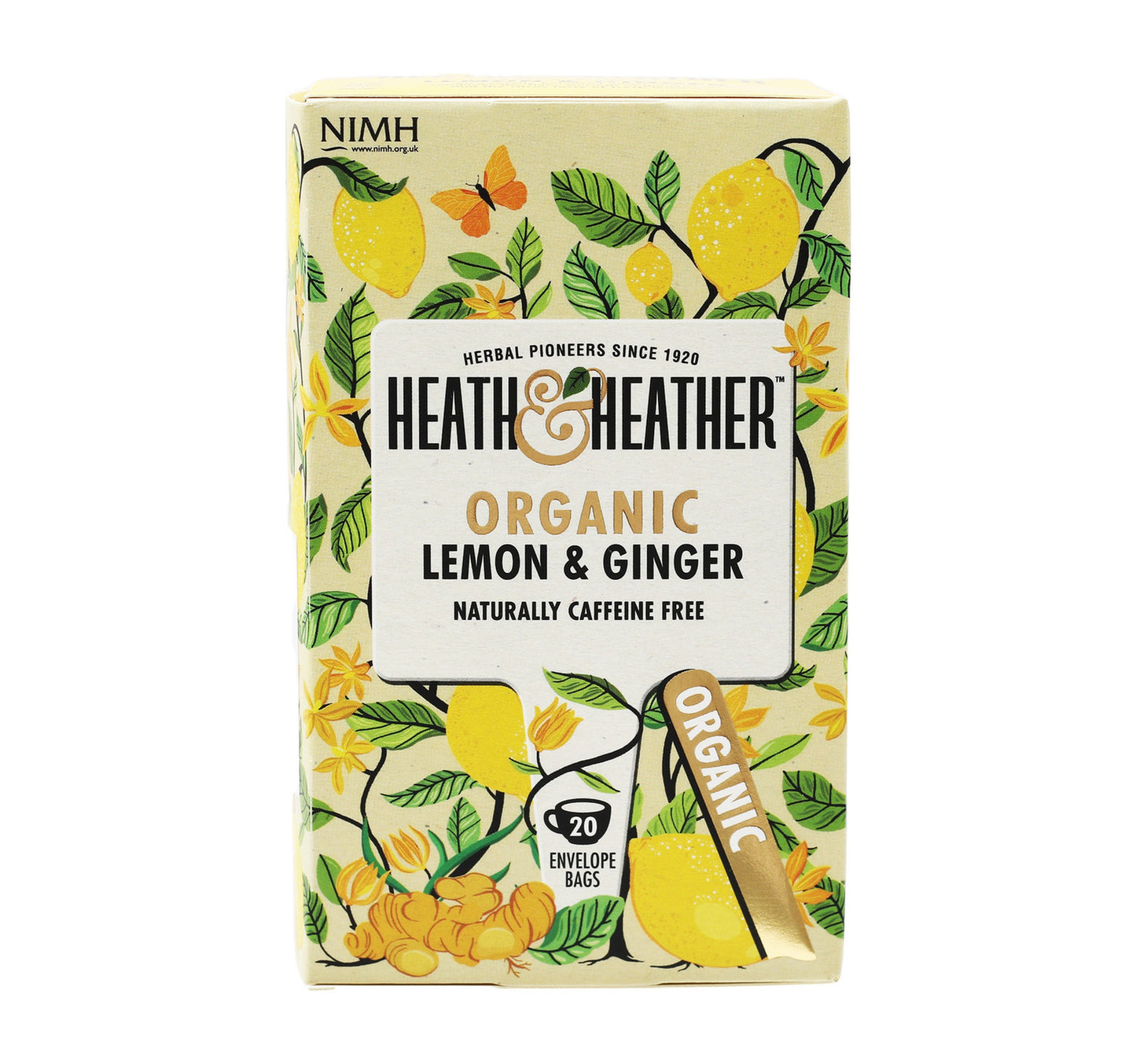 Heath & Heather Organic Lemon & Ginger Tea 20 x 30 g