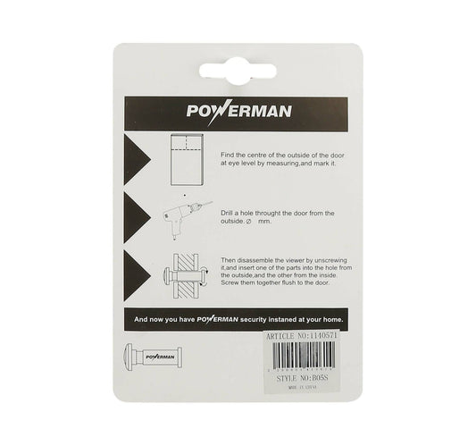 Powerman Door Viewer 75mm Silver B05S
