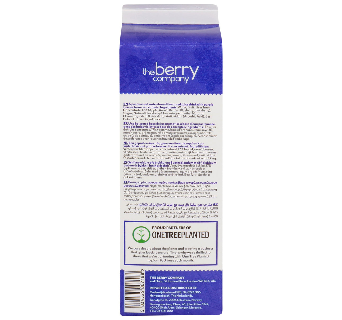 The Berry Company Superberries Juice Drink Purple 1 Litre