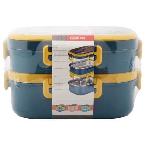 Win Plus Lunch Box Stainless Steel 6722 1.65 Litre Assorted