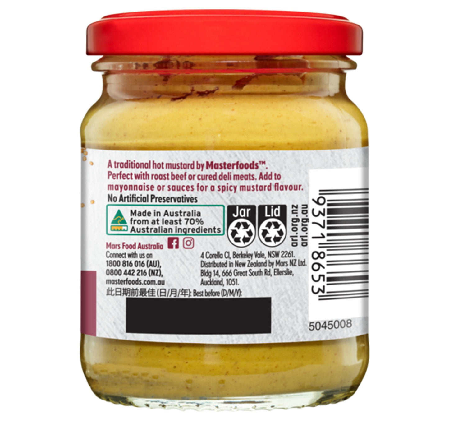 Masterfoods Hot English Mustard 175 g