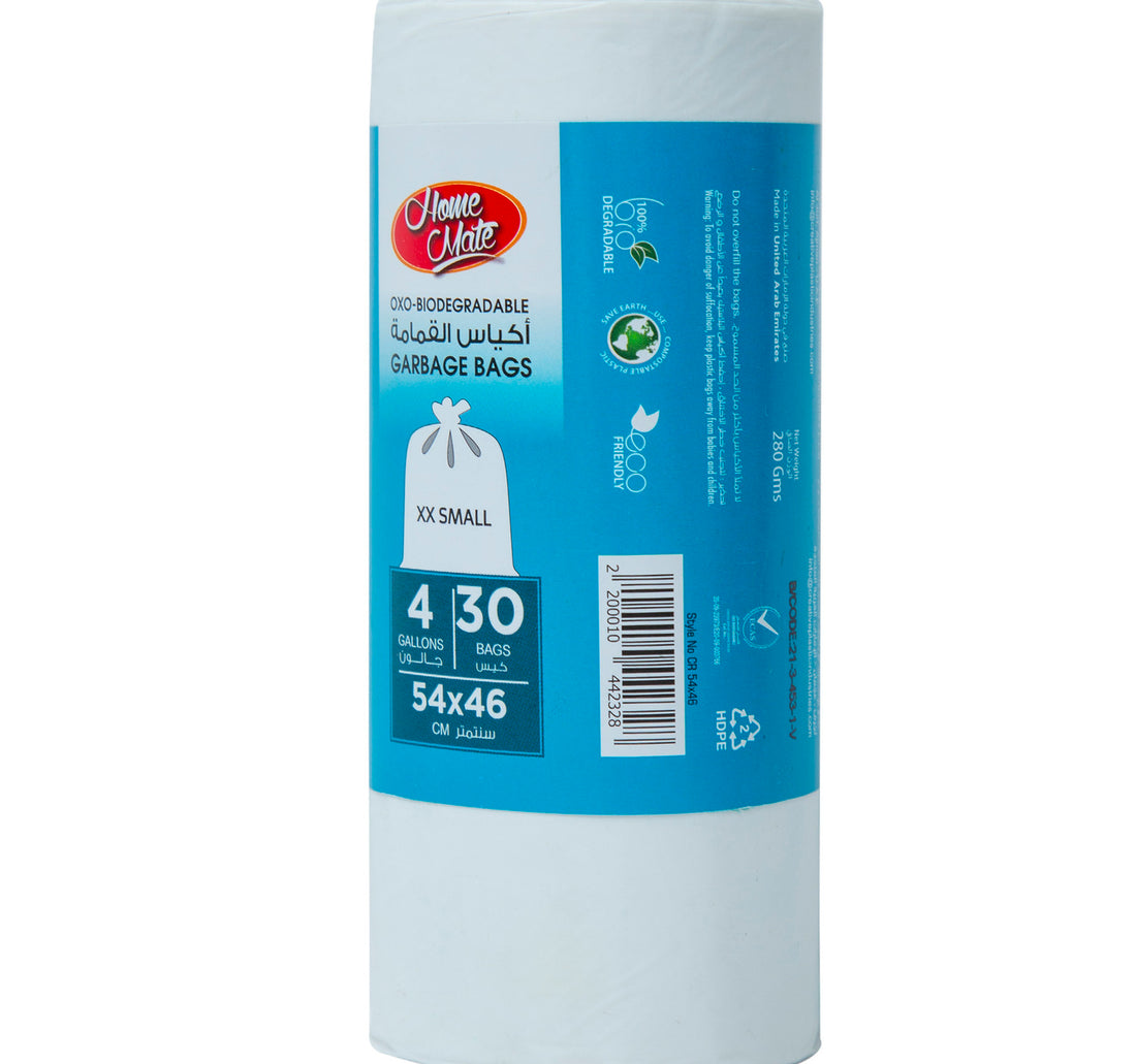 Home Mate Garbage Bags Oxo-Biodegradable 4 Gallons Size XX-Small 54 x 46 30pcs
