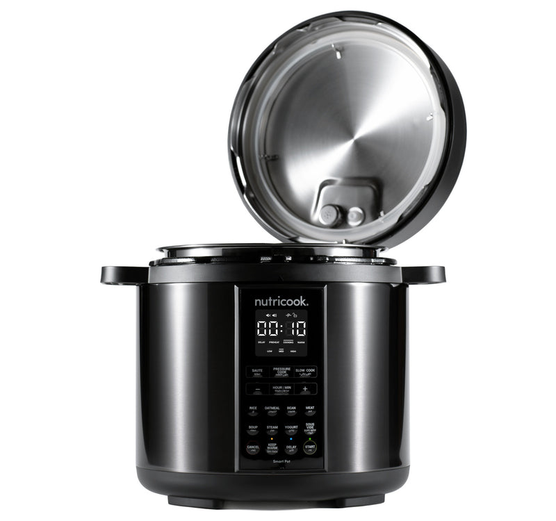 Nutricook Smart Pot 2, 9 in 1 Electric Pressure Cooker, 6 L, 1000 W, 12 Smart Programs with Smart Lid, Black, NC-SP204K